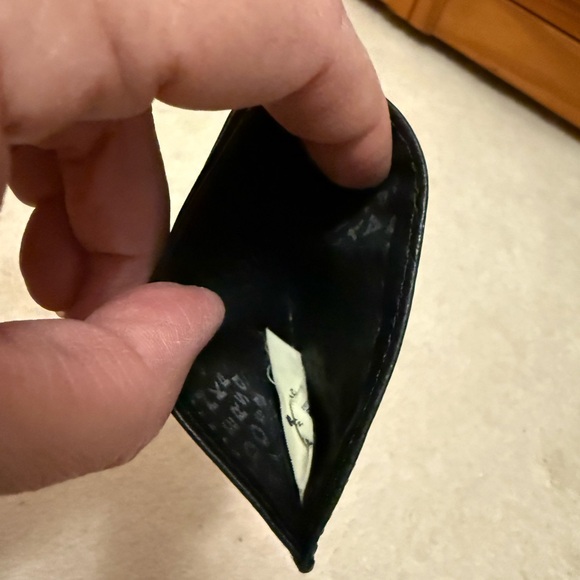 Kate Spade Black Quilted Card Holder with Gold Logo - Picture 3 of 3